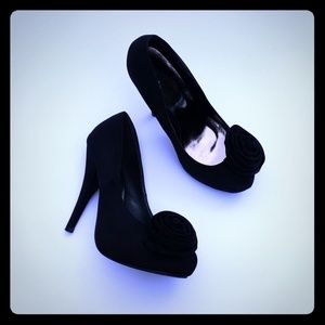 Black sueded platform stiletto